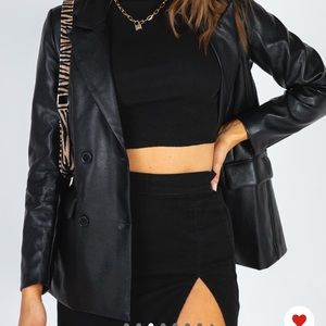 Princess Polly Vegan Leather Blazer